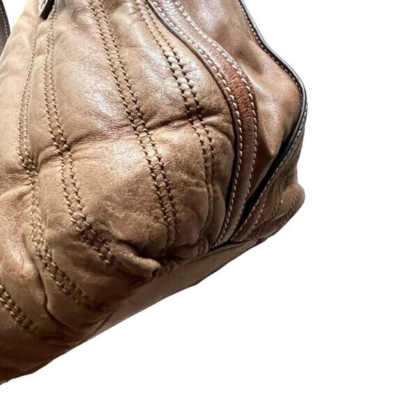 CELINE Stripe Stitch Tote Leather Bag Purse - Picture 10 of 16